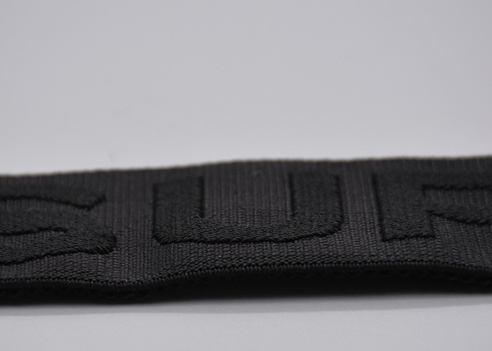 SGS Customized 35mm Black Jacquard Elastic Band For Clothing