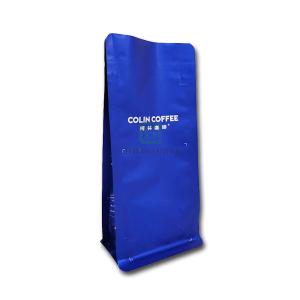China 454g Coffee Beans 55 Microns Flat Bottom Pouches wholesale