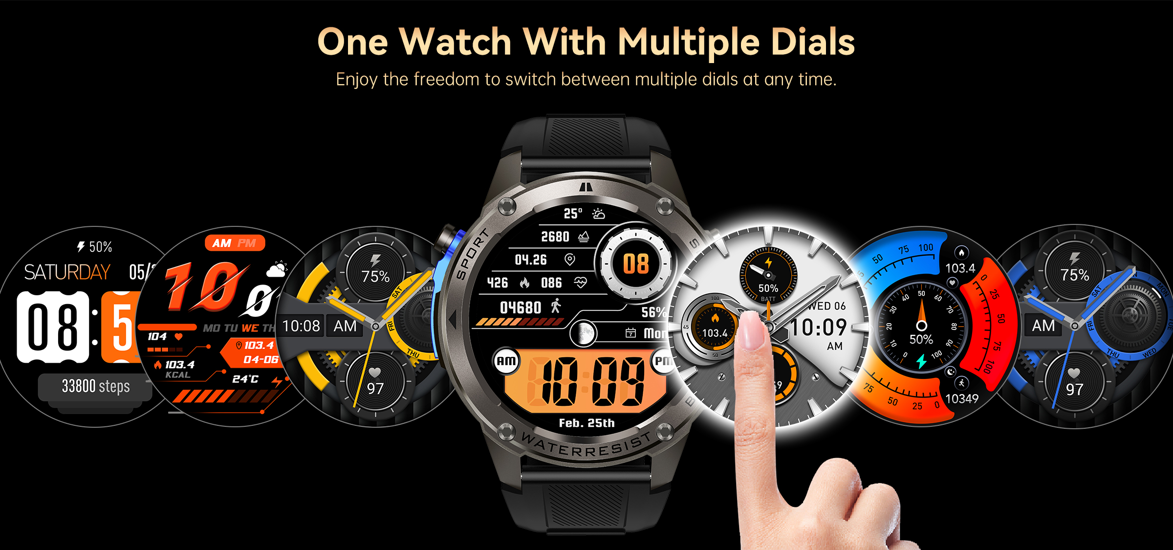 DM56 GPS Smart Watch with 1.43inch AMOLED Screen & BT Call for Men