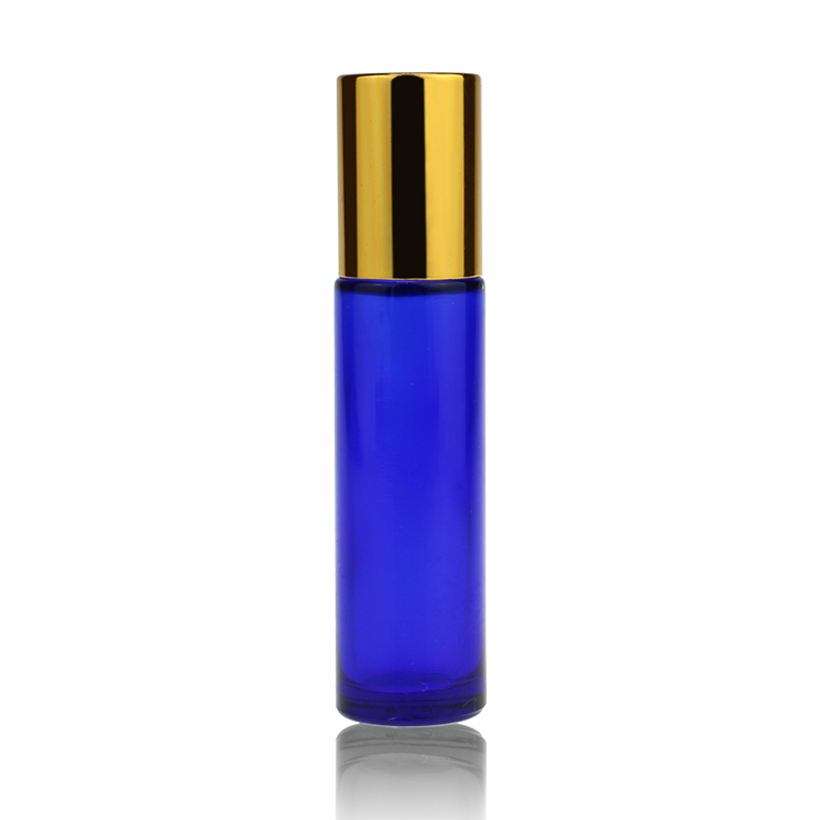 OEM ODM Personal Care 10ml Roll On Bottles Blue Glass For Essential Oil