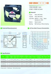 China CHD12012CB Ball Bearing 120x38mm DC CPU Fan wholesale