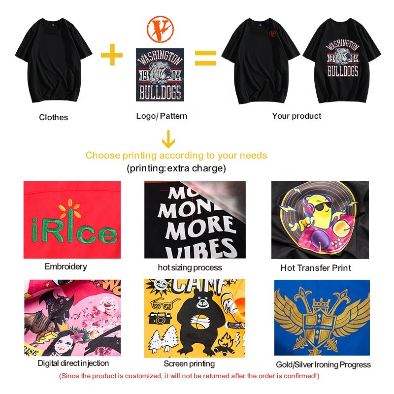 Vintage 100% Cotton Custom Tee Shirt Personalized Oversize T Shirts