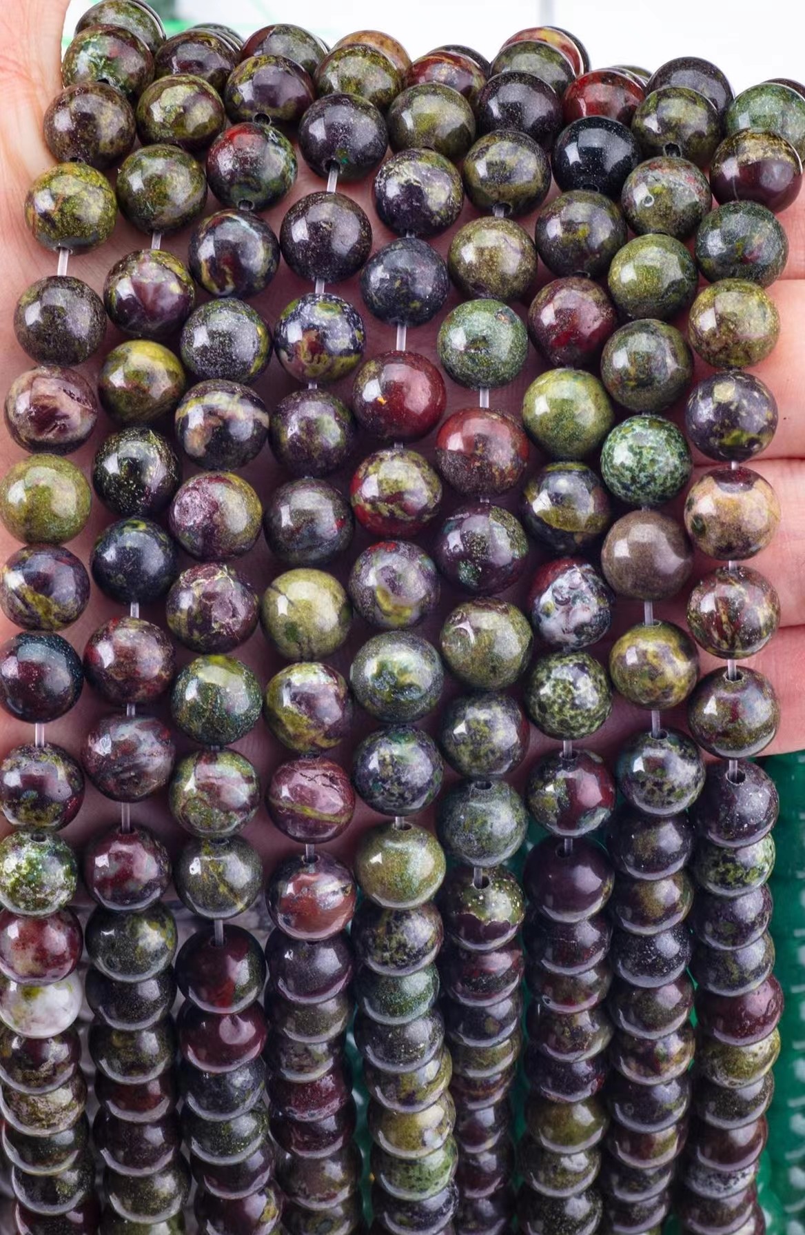 8MM Round Bulk Dragon Bloodstone Jasper Beads For Jewelry Making