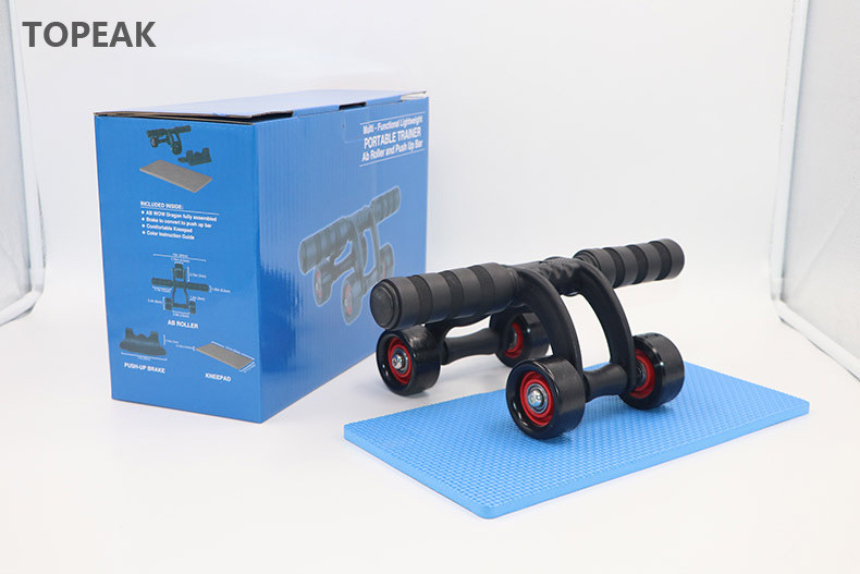 Power Wheel Ab Roller For Core Strength Knee Pad Brake Plate 4.33inches