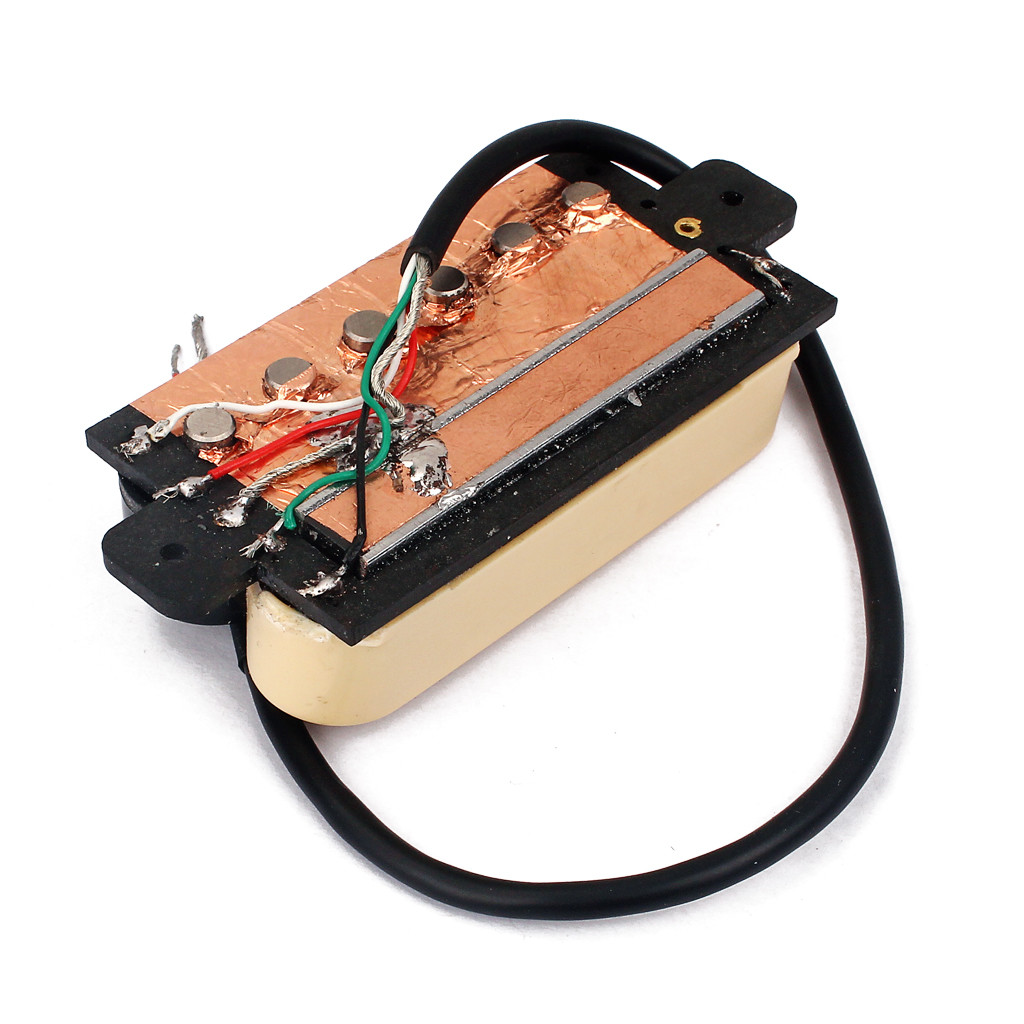 Dual Rail Pickup Double Coil Four Cable Single Humbucker Pickups Yellow Black Plastic