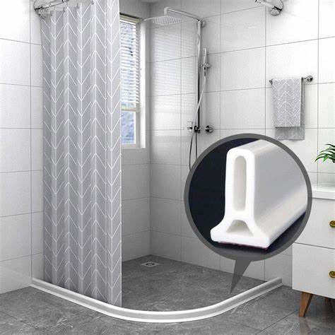 Water Stopper Silicone Seal Strip Foldable Shower Threshold Dam for Kitchen and Bathroom Barrier