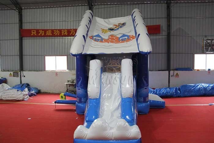 Christmas Eve Inflatable Bouncy Castle / Commercial Bounce House With N Slide WSC-238
