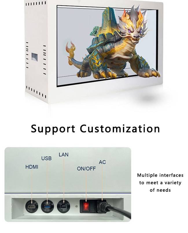 Android LCD See Through Display Interactive Advertising Translucent LCD Box