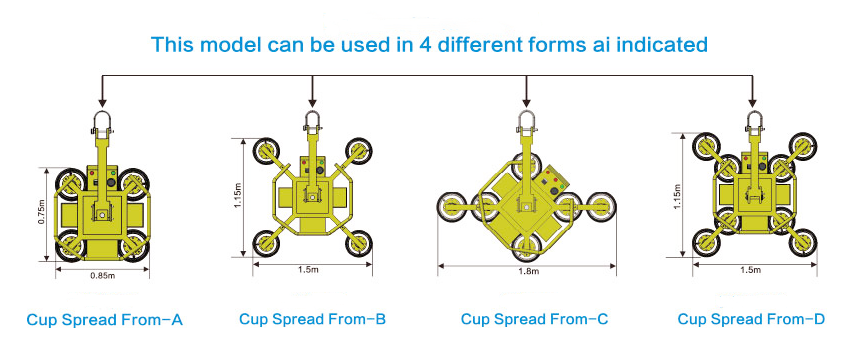 Vacuum Lifting Equipment Glass Suction Cup For Tower Crane