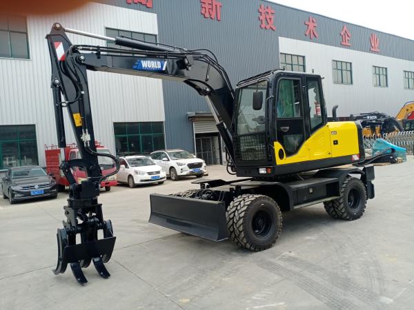 Quality China Mechanic Wheel Type Excavator With Grapple For Wood Or Grass for sale