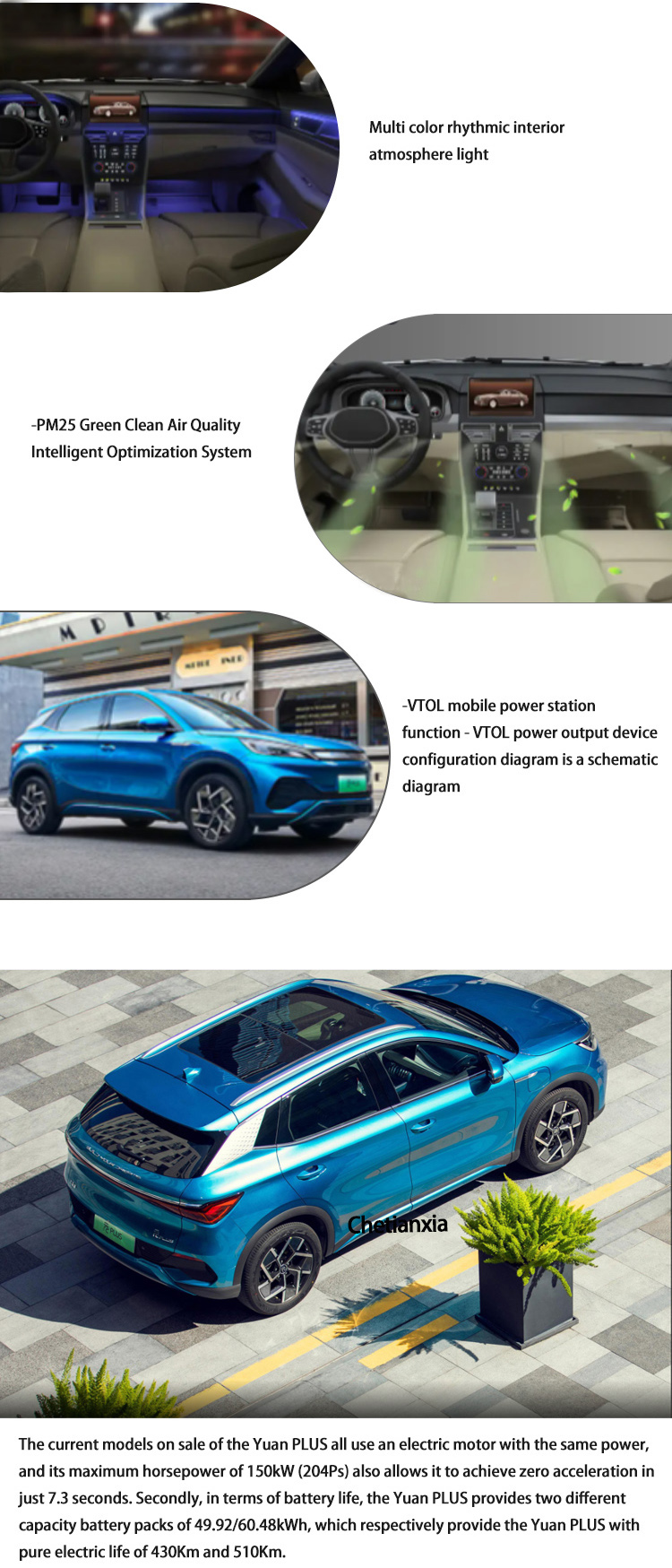 Chinese New Energy Vehicles 4 Wheel Cars SUV Byd Tang Song Yuan EV Electric Car