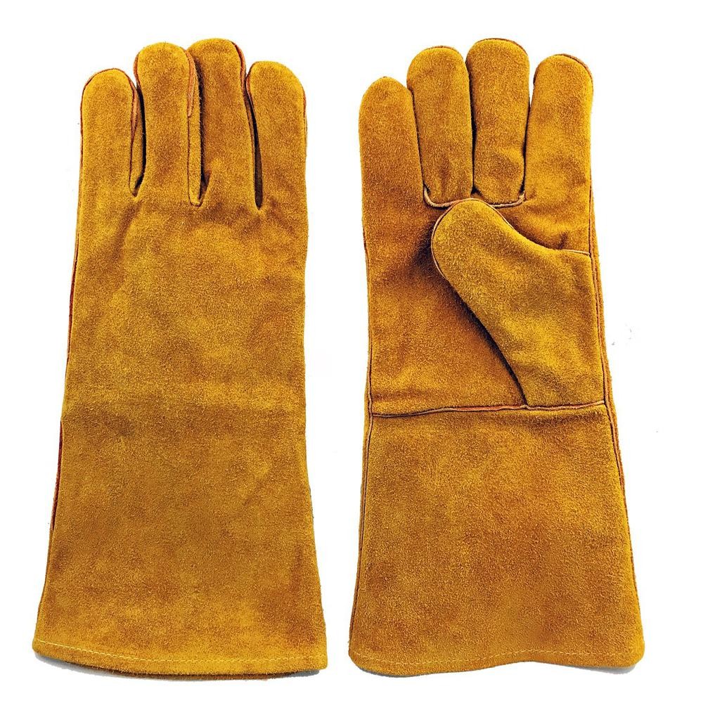 Leather Heat Resistant PPE Safety Gloves Soft High Dexterity For Welding Oven Fireplace