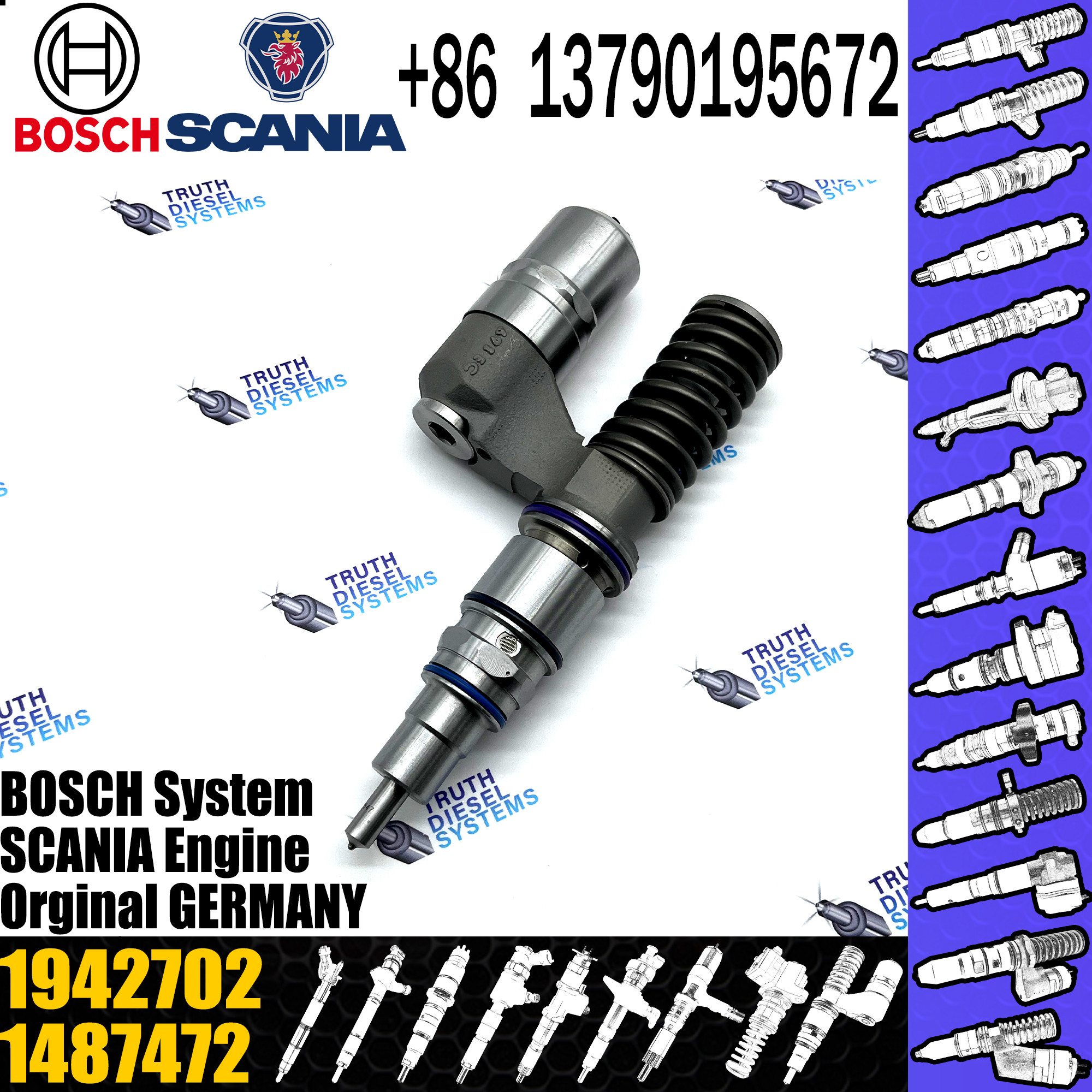 BOSCH injetor Diesel fuel pump assembly 1942702 1487472 0414701069 0414701068 for Scania DC16.43A – Di16.42M engine