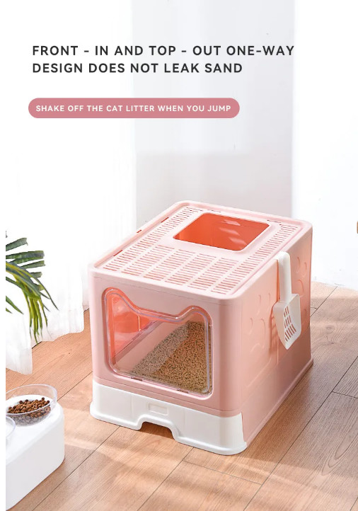 Semi Enclosed Automatic Cat Litter Anti Splash Cat Extra Large Litter Box