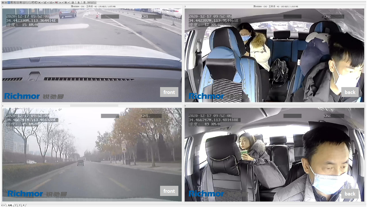 4 CH Mini Dashcam Blackbox Taxi MDVR GPS 4G WIFI 1080P Mobile Dvr AI Function Optional