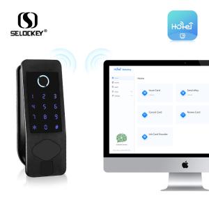 China Electronic Rim Card Key RFID Bluetooth Fingerprint Hotel Smart Lock wholesale