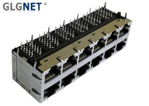 China Right Angle Stacked RJ45 Connectors Through Hole Gold 6U &quot; 0 ℃ To 70 ℃ wholesale