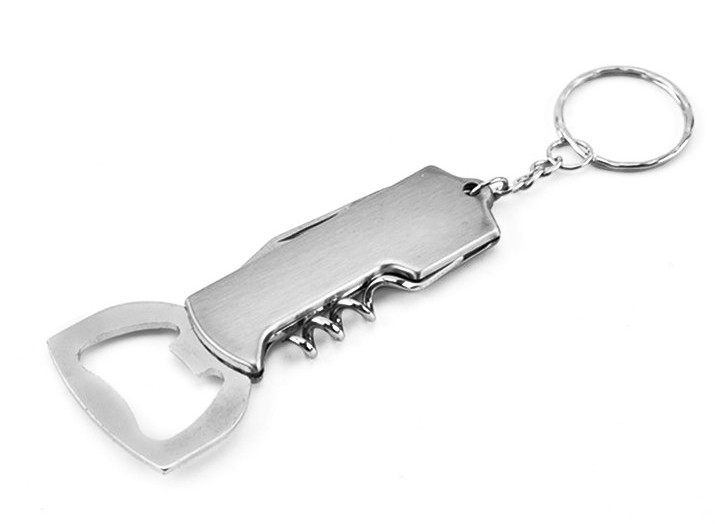 Custom Personalize 3 in 1 Cheap Promotion Gift Print Logo Blank Beer Bottle Opener Key Ring, Wine Corkscrew