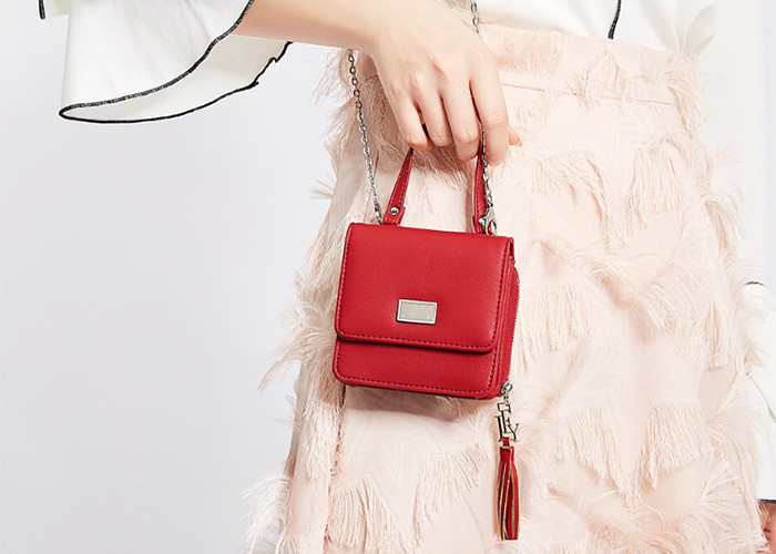 Fashion Women Shoulder Pu Leather Bag , Small Size Tassel Crossbody Bag