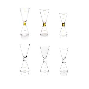 China Gold Rim Decorative Cocktail Bartender Kit , Double Jigger Set 50ml Crystal wholesale