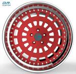 Brushed Red Forged Step Lip Wheels ET15 5x114.3 18 Inch