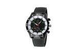 Silicone Strap Stainless Steel Chronograph Watch Black 100 M Water Resistant