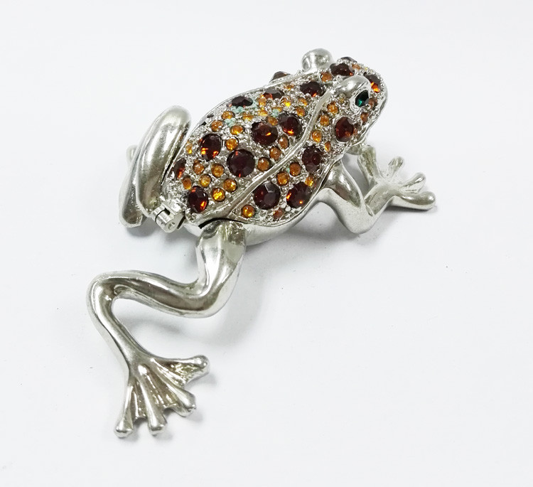 New Metal alloyed crystal Frog Jewelry trinket box Box for Jewerly gift set