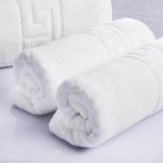 Comfort Hotel Luxury Jacquard White Bath Towel Set 100% Cotton Large Beach Towel