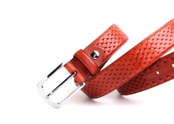 Handmade 3.5CM Mens Embossed Leather Belt For Jeans Slacks