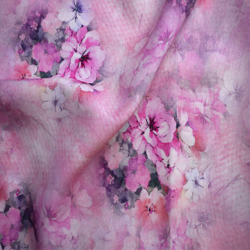 Floral Pattern Soft Tulle Fabric Tencel Printed Pure Cotton Printed Sleepwear