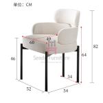 OEM Upholstered Fabric Dining Chair With Armrests In Metal Frame