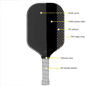 China T700 Carbon Fiber Fiberglass Pickleball Paddles With 115mm Handle Circumference wholesale