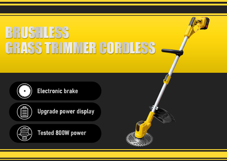 Portable Lithium Battery Powered Cordless Electric Lawn Mower Hand Push Grass Cutter For Garden