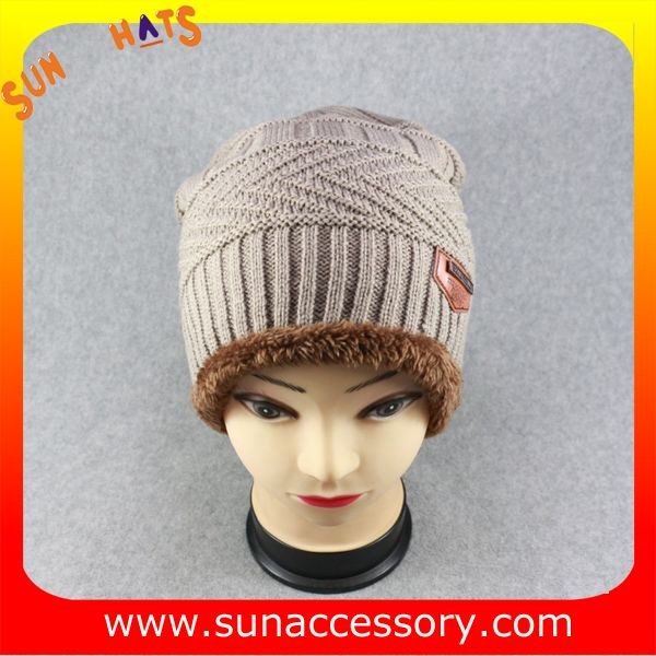 AK17018 Sun Accessory advertising winter knitted beanie hats for mens,Logo can