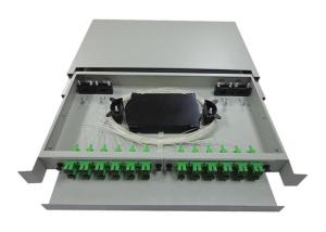 China 24 SC 19inch Fiber Optic Termination Box 1U Sliding Panel wholesale