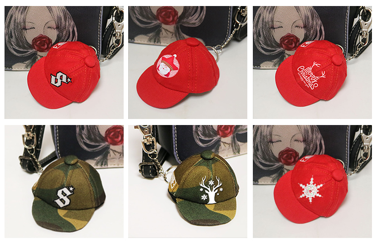 Christmas Decorating Embroidery Keychain/key Tag /key Fob,Embroidered Fabric Key Chain,Baseball Cap Keyring