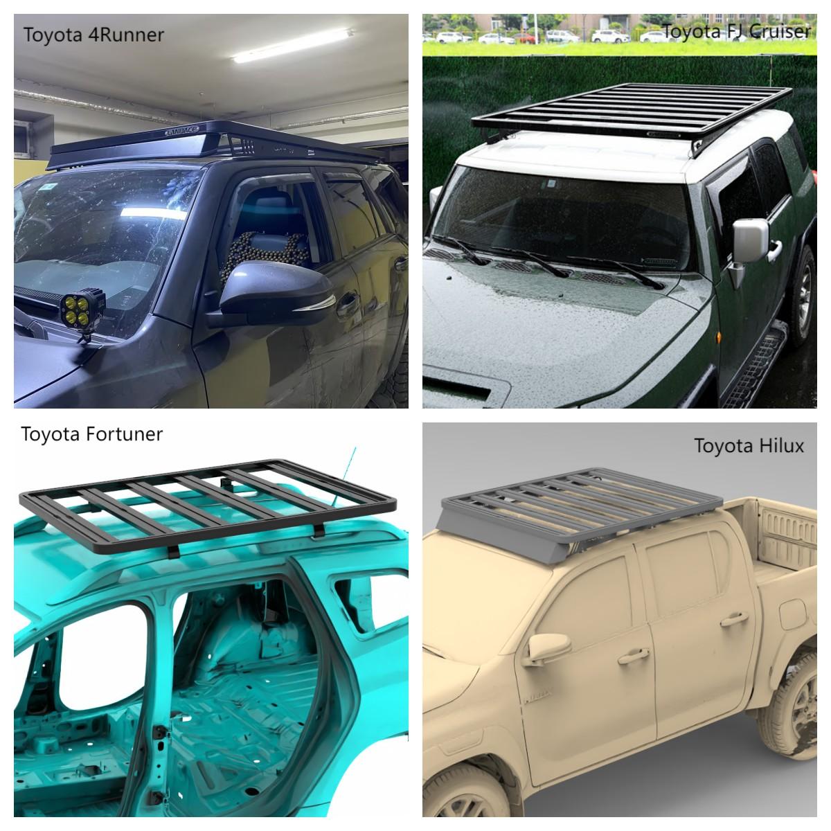 Customized Jeep JK Car Roof Rack Aluminum Alloy Roof Rail Rack