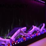 2840mm Realistic Flame Electric Fireplace Freestanding Glass