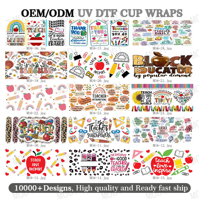 High Quality UV Printing Mother'S Day UV DTF Cup Wrap Transfer Tumbler Wraps Custom Design Transfer Sticker For Cups
