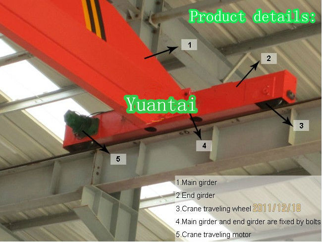 YUANTAI hot sale order customized LD type single girder overhead crane