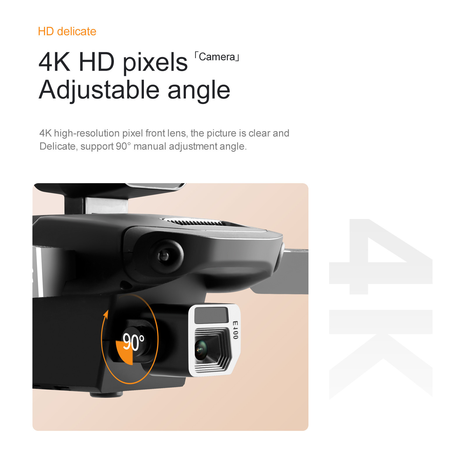 Foldable Drones E100 with 4k camera Obstacle avoidance Real-time Transmission Toy Drones