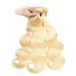 7A Body Wave Blonde Brazilian Curly Hair 613 Colored Hair Extensions No Chemical