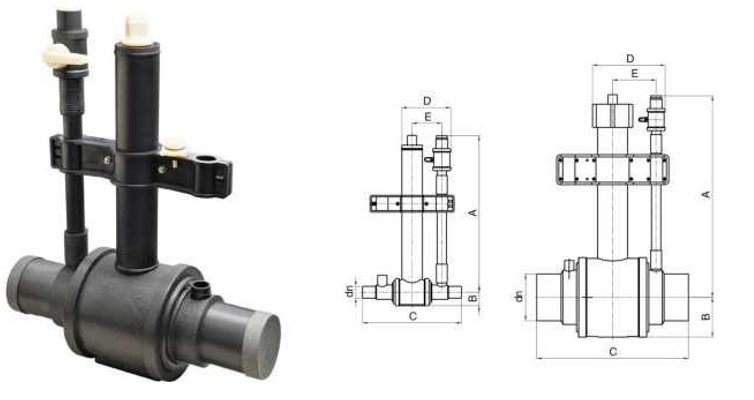 DN63-DN355 PE SDR11 SDR17.6 Single Discharge MDPE Ball Valve