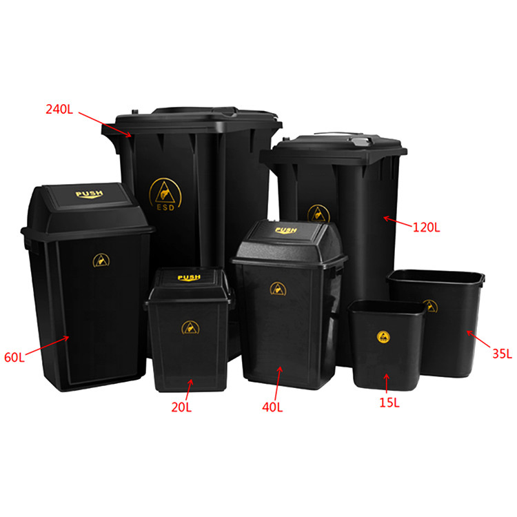 35L PP Plastic Square Antistatic Waste Bin ESD Electrostatic Cleanroom Tool Box Trash Can