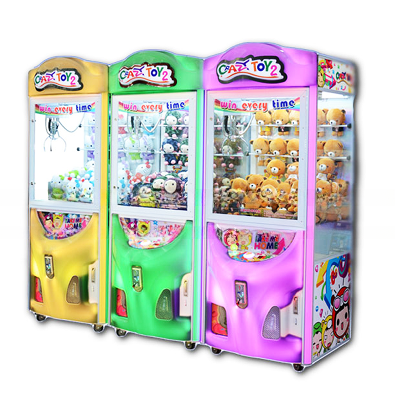 Factory cheap price arcade coin operated crazy toy 2 claw machine doll crane machine for sales