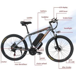 1000w 26 Inch Electric Mountain Bike 3 Hours Charging Multiapplication