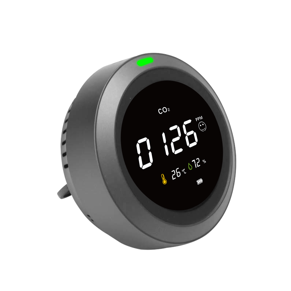 Black 1 PPM Co2 Meter 2400mAh Environmental Testers