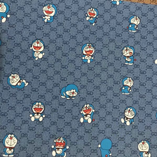 Printed Cartoon GD Letter Jingle Cat PVC Faux Leather Bags Phone Case Package Box Leather Fabric