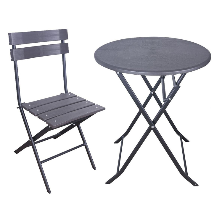 None Logo Outdoor Garden Patio Party Banquet Events Folding Portable Wood Grain Plastic Dining Chair