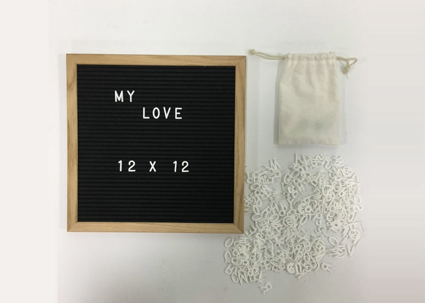 12 In Wooden DIY Felt Message Board Notice Changeable Letters For Quotes